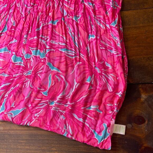 Lilly Pulitzer Riley Infinity Scarf Flirty Sea Rayon Pink Floral One size 46281 - Picture 7 of 7